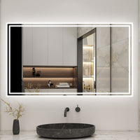 Bluetooth LED Bathroom Mirror with 3 Colours Modes Dimmable Anti fog Touch Switch