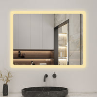 Bluetooth Bathroom Mirror with LED Lights 3 Colours Modes Dimmable Anti fog Touch Switch