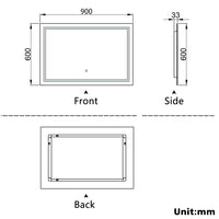 Aidal--Bathroom LED Mirror with Anti-fog, Heating pad, Dimmable illuminated, Rectangular, IP44 Waterproof, Explosion-proof