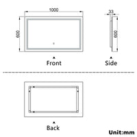 Aidal--Bathroom LED Mirror with Anti-fog, Heating pad, Dimmable illuminated, Rectangular, IP44 Waterproof, Explosion-proof