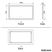 Aidal--Bathroom LED Mirror with Anti-fog, Heating pad, Dimmable illuminated, Rectangular, IP44 Waterproof, Explosion-proof