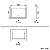Aidal--Bathroom LED Mirror with Anti-fog, Heating pad, Dimmable illuminated, Rectangular, IP44 Waterproof, Explosion-proof