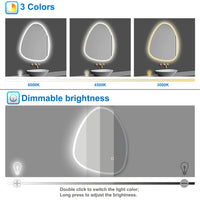 Pebble LED Bathroom Mirror with Lights Dimmable Anti-fog
