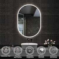 Aidal--Bathroom Runway shape Mirror with Dimmable LED, Anti-fog, Waterproof, Explosion-proof, Wall mounted