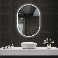 Aidal--Bathroom Runway shape Mirror with 3 Colors Dimmable LED, Anti-fog, Waterproof, Explosion-proof, Wall mounted