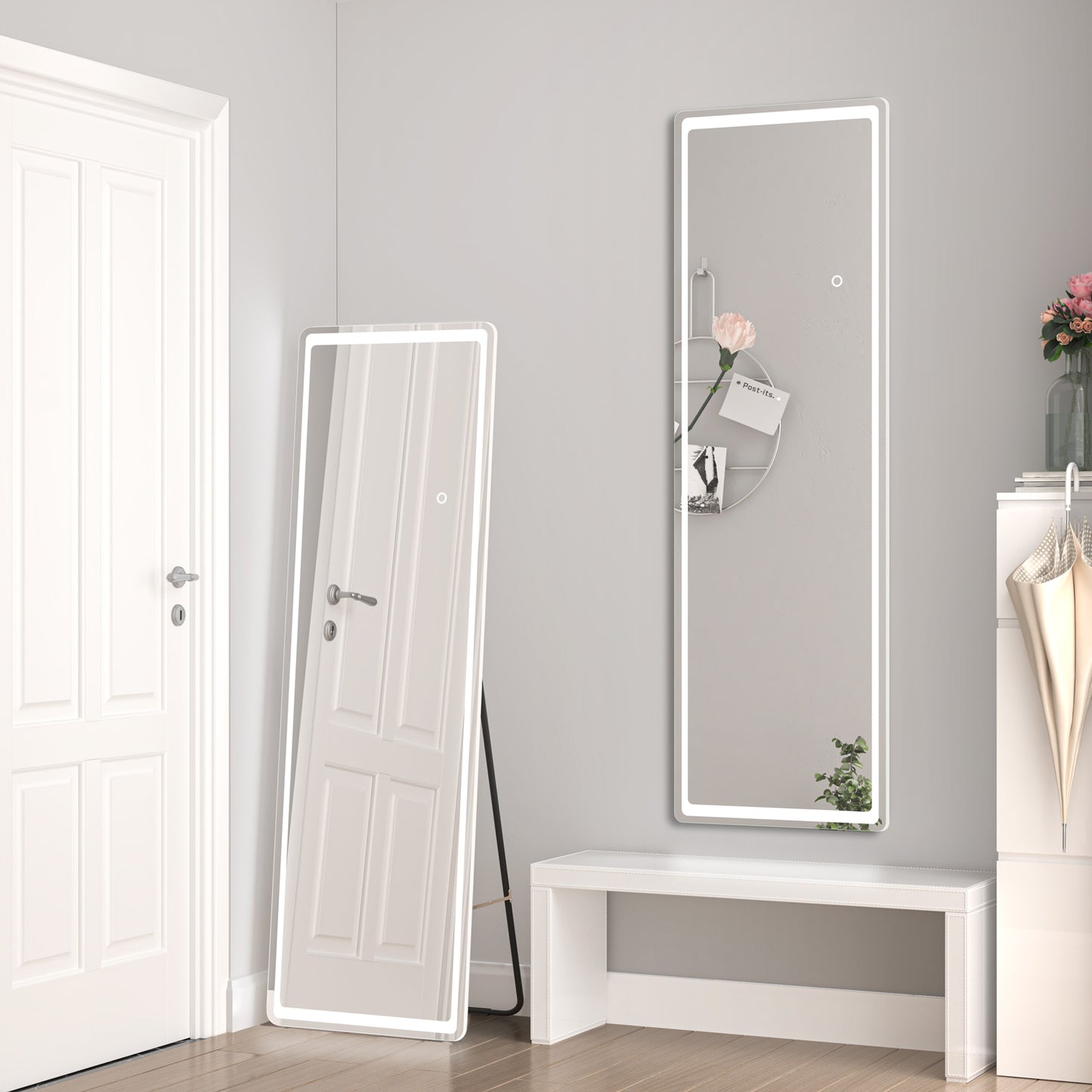 Aidal--Bathroom Full Mirror with 3 Colors LED,Memory function, Explosion-proof, full-length mirror