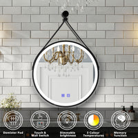 Aidal--Bathroom Mirror Belt design with 3 Colors Dimmable LED, Anti-fog, Waterproof, Explosion-proof, Wall mounted