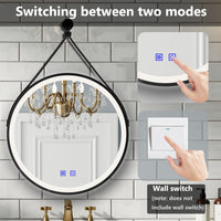 Aidal--Bathroom Mirror Belt design with 3 Colors Dimmable LED, Anti-fog, Waterproof, Explosion-proof, Wall mounted