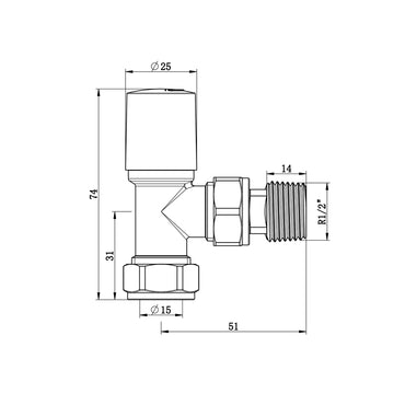 Aidal- Maual Anthracite Radiator 15mm x 1/2 Angled Valves