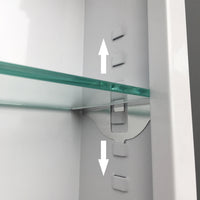 Bathroom Mirror Cabinet LED Illuminated with Demister Pad Touch Sensor Shaver Socket adjustable 3 colour-Storage Mirror Cabinet