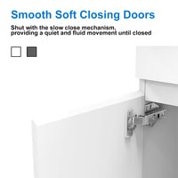 High Gloss MDF Vanity Unit, Floorstanding, Detachable, Soft Close, Dual-door + White Ceramic Basin