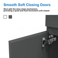 High Gloss MDF Vanity Unit, Floorstanding, Detachable, Soft Close, Dual-door + White Ceramic Basin