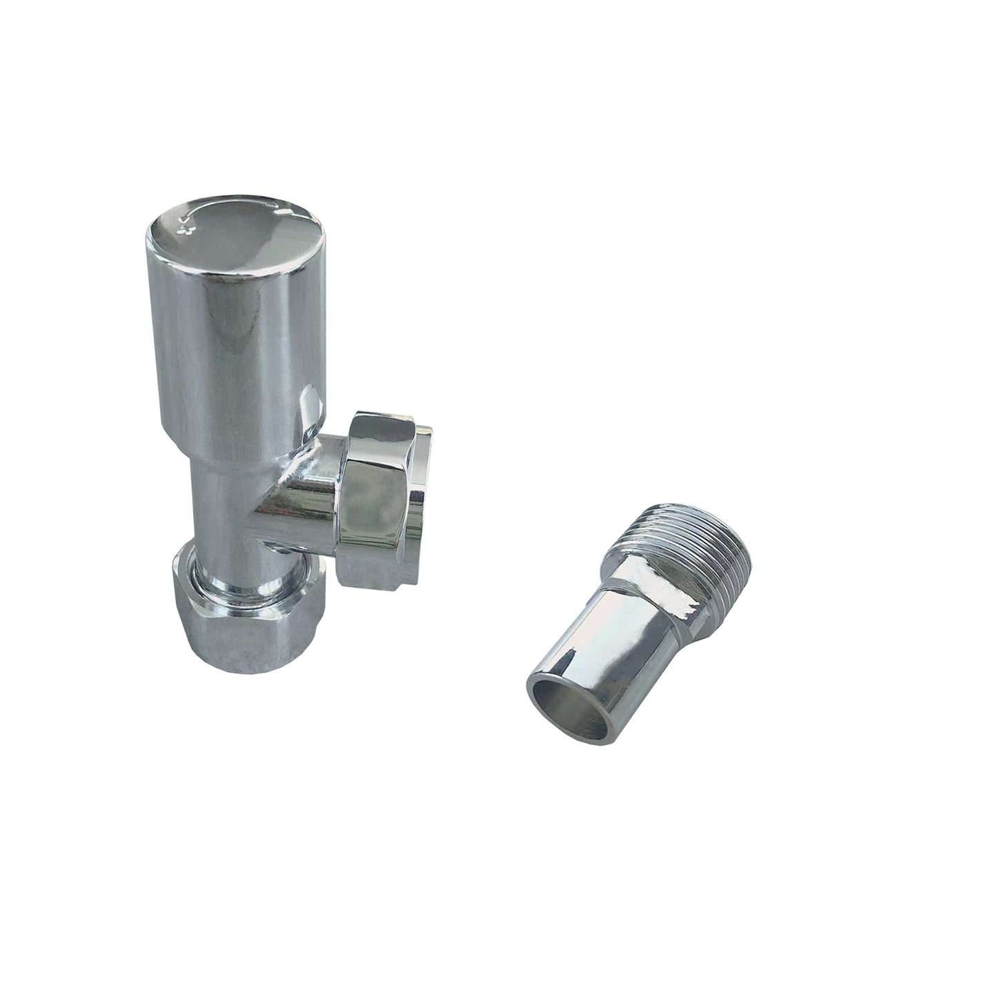 Aidal- TRV Thermostatic Chrome Radiator 15mm x 1/2 Angled Valves