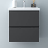 Glossy Vanity Unit, Wall Mounted, Detachable, Soft Close, Two/Four Drawer + Write Ceramic Basin