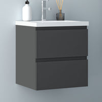 Glossy Vanity Unit, Wall Mounted, Detachable, Soft Close, Two/Four Drawer + Write Ceramic Basin