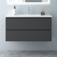 Glossy Vanity Unit, Wall Mounted, Detachable, Soft Close, Two/Four Drawer + Write Ceramic Basin