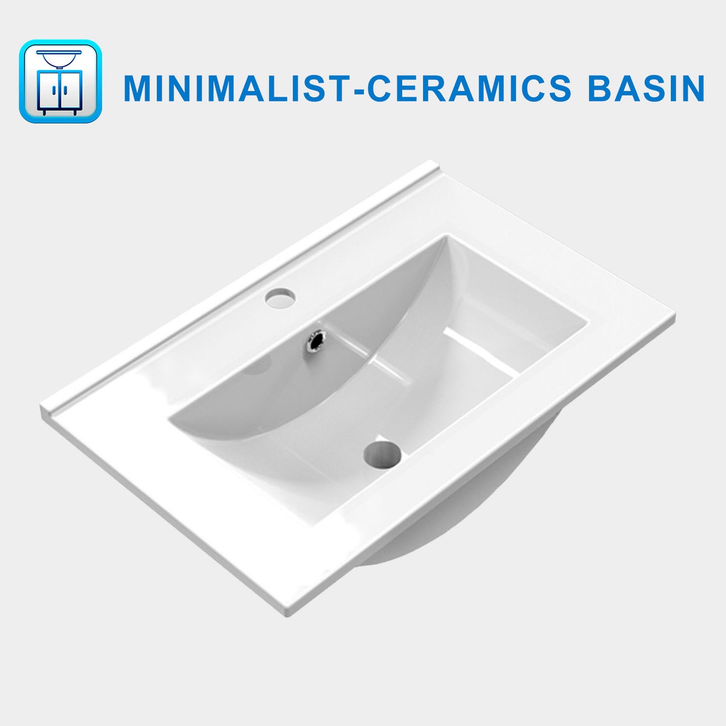 Freestanding 500/600mm Bathroom Vanity Unit with Ceramic/ Resin Basin Gloss White