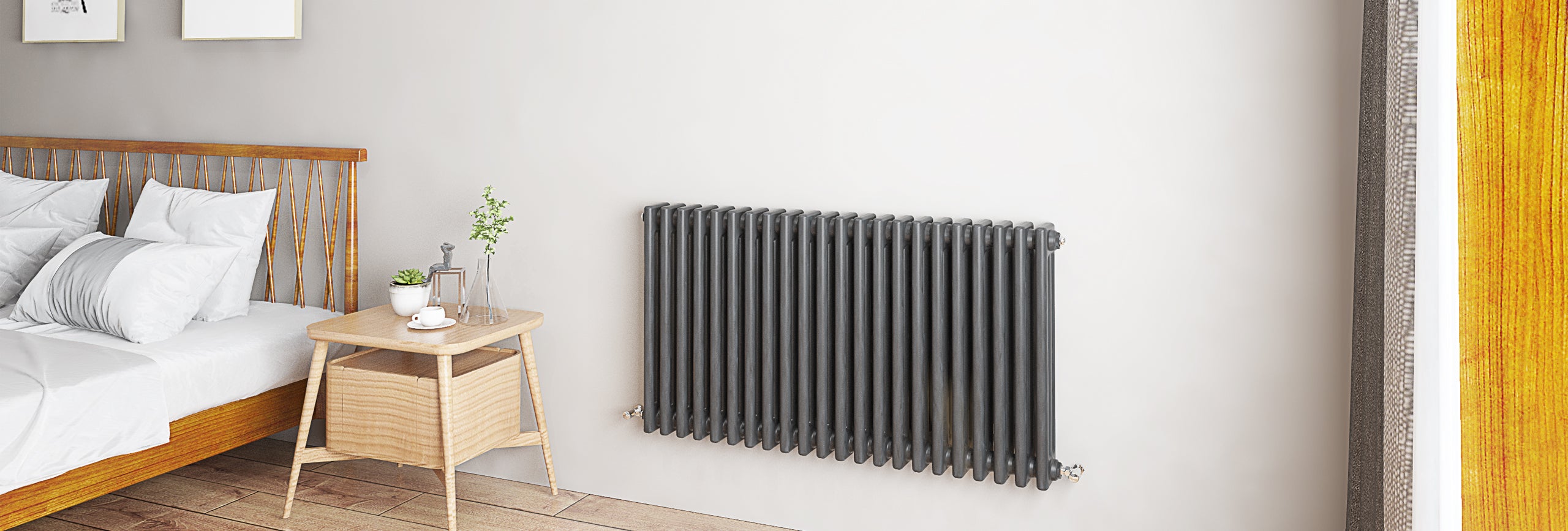 AICA cast iron style traditional radiator bedroom main image