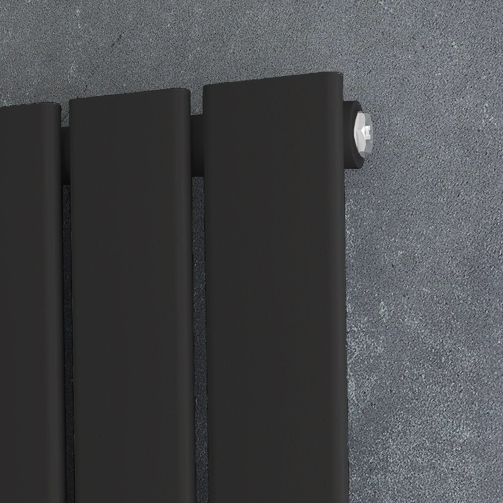  Single Black  Flat Panel Radiator Detail2