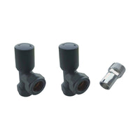 Aidal- Maual Anthracite Radiator 15mm x 1/2 Angled Valves