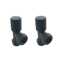 Aidal- Maual Anthracite Radiator 15mm x 1/2 Angled Valves