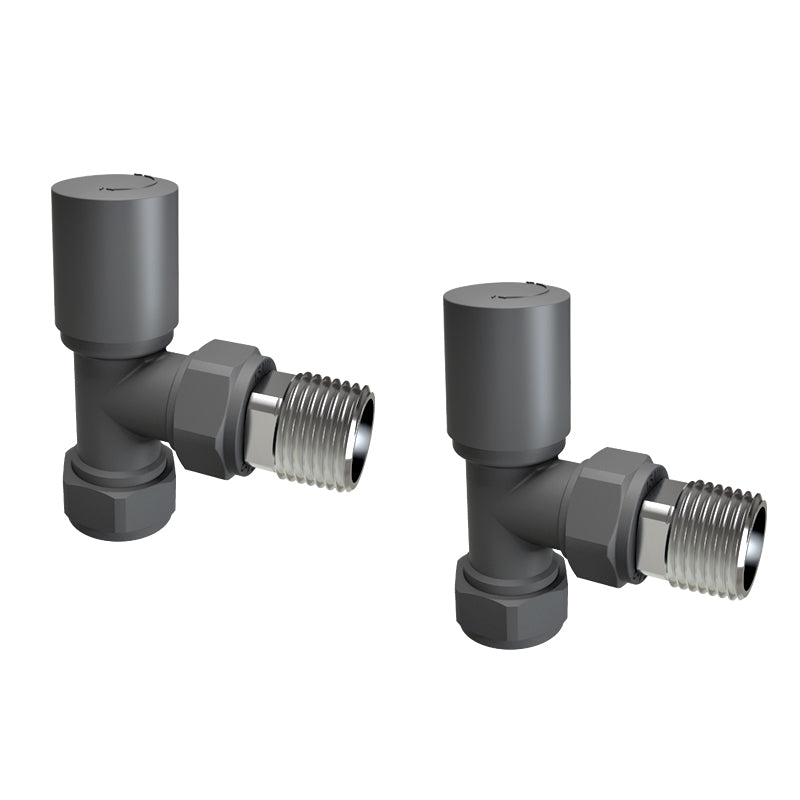 Aidal- Maual Anthracite Radiator 15mm x 1/2 Angled Valves