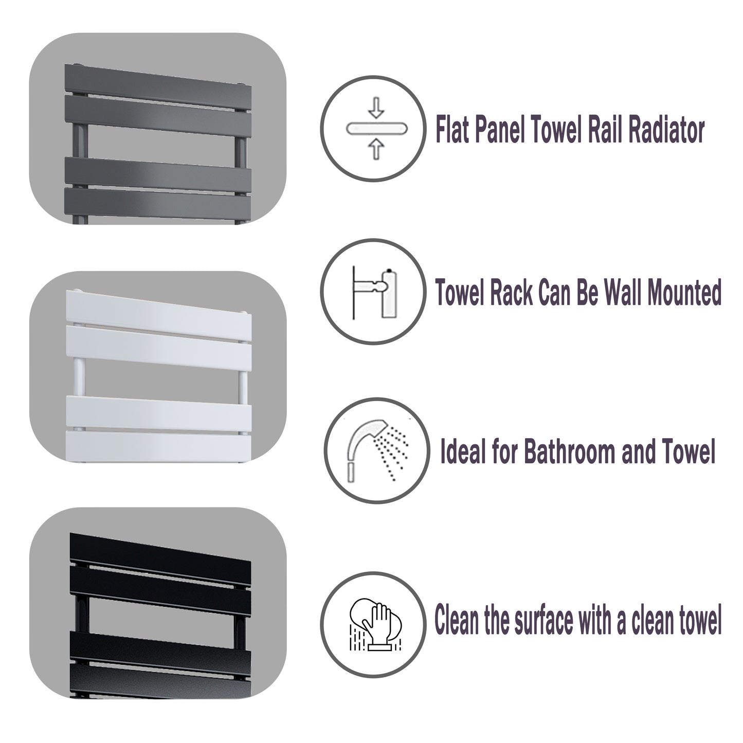 Aidalbathroom radiator towel rail function chart