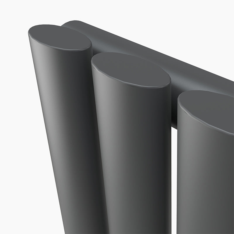 single anthracite oval column radiator detail