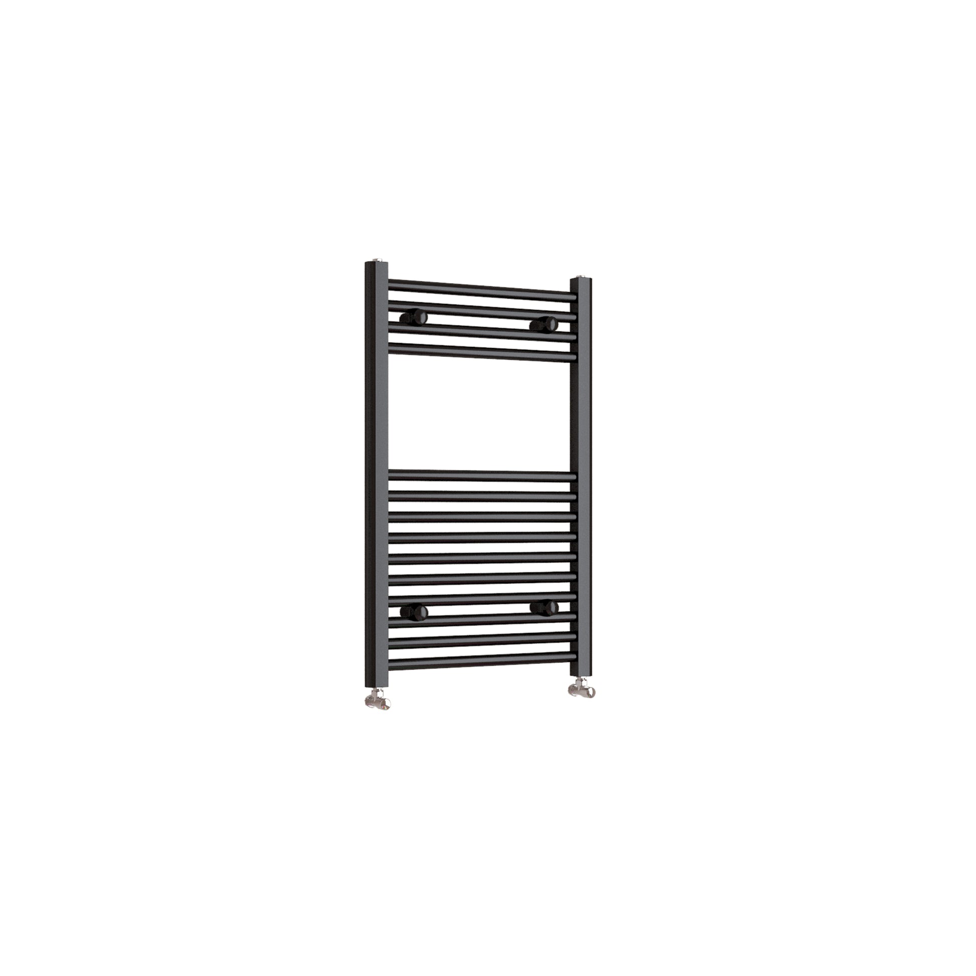 800x600mm Black Heated Towel Rail Straight Bathroom Radiator