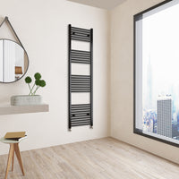 Aidal- 1800x500mm Black Heated Towel Rail Straight Designer Bathroom Ladder Radiator