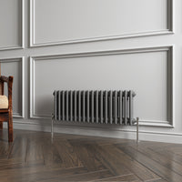 Aidal- Traditional Horizontal 300x830mm 2 Columns Anthracite Cast Iron Radiator