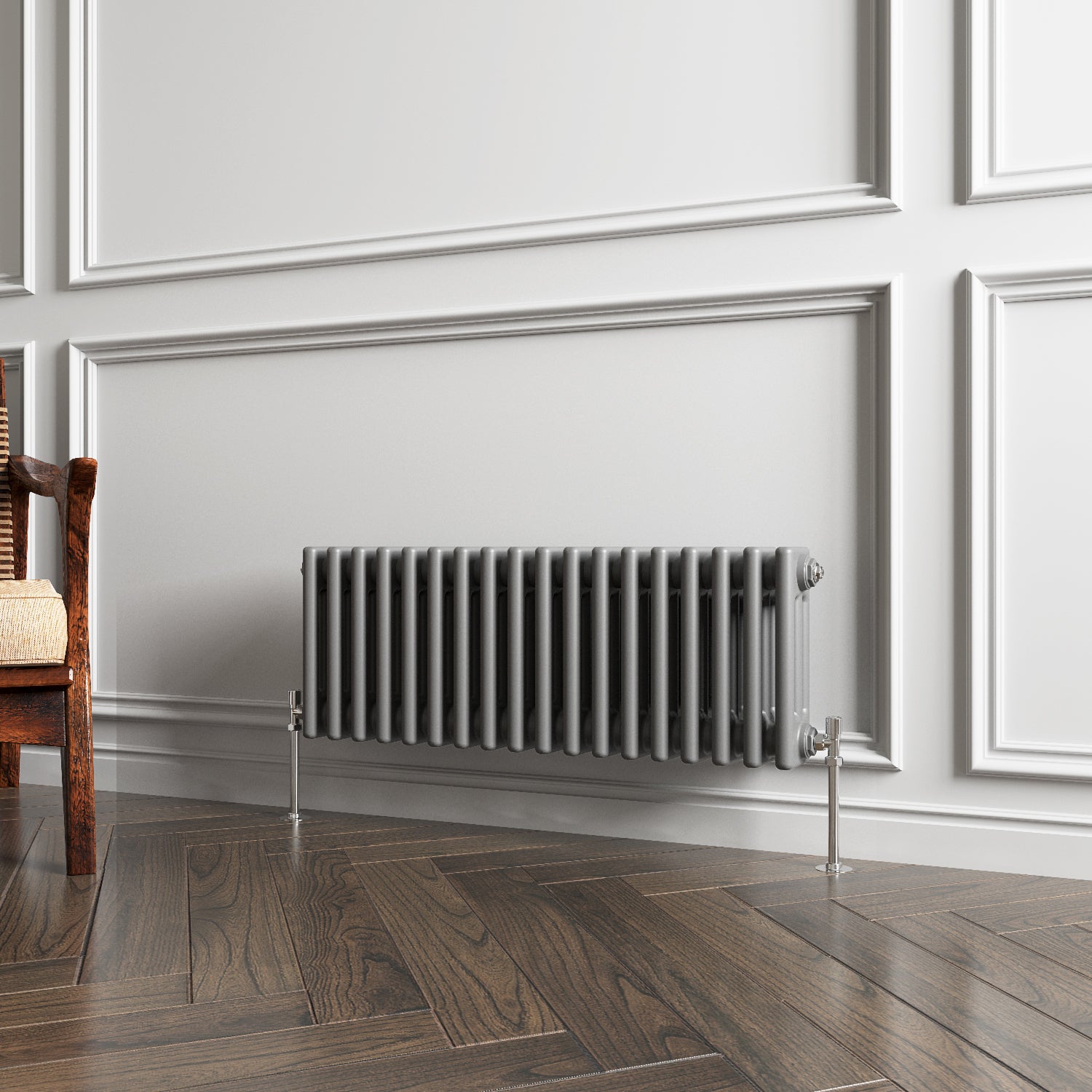 Aidal- Traditional Horizontal 300x830mm 3 Columns Anthracite Cast Iron Radiator