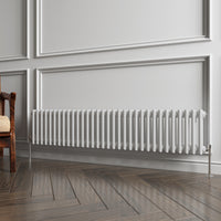 Aidal- Traditional Horizontal 300x1460mm 2 Columns White Cast Iron Radiator