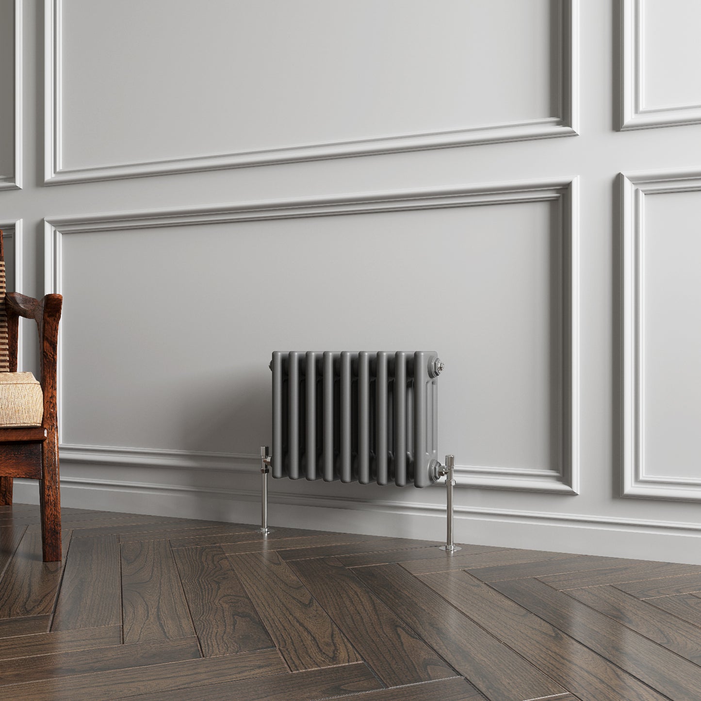 Aidal- Traditional Horizontal 300x425mm 3 Columns Anthracite Cast Iron Radiator