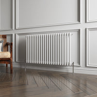 Aidal- Traditional Horizontal 600x1010mm 2 Columns White Cast Iron Radiator