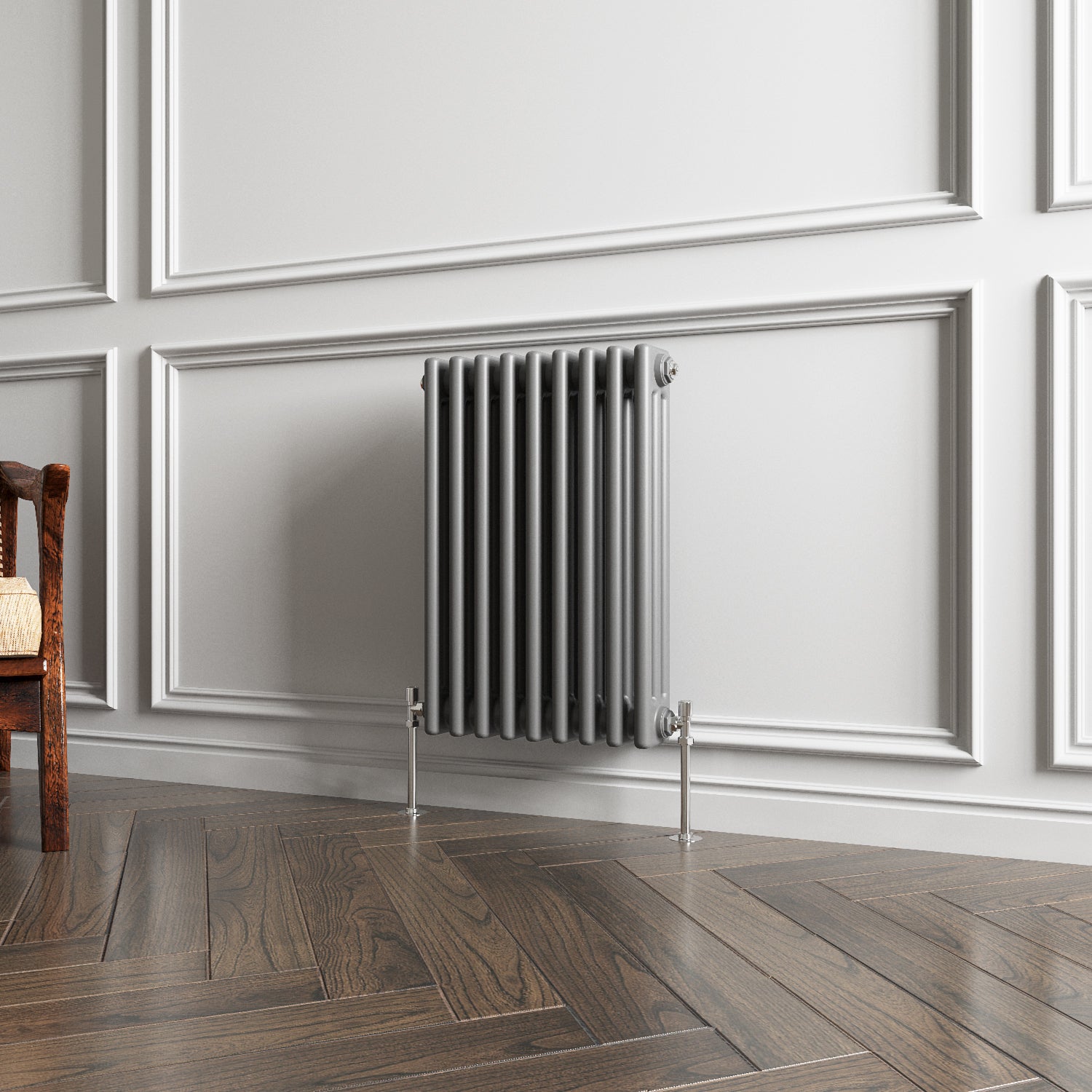 Aidal- Traditional Horizontal 600x425mm 3 Columns Anthracite Cast Iron Radiator