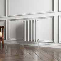 Aidal- Traditional Horizontal 600x425mm 3 Columns White Cast Iron Radiator