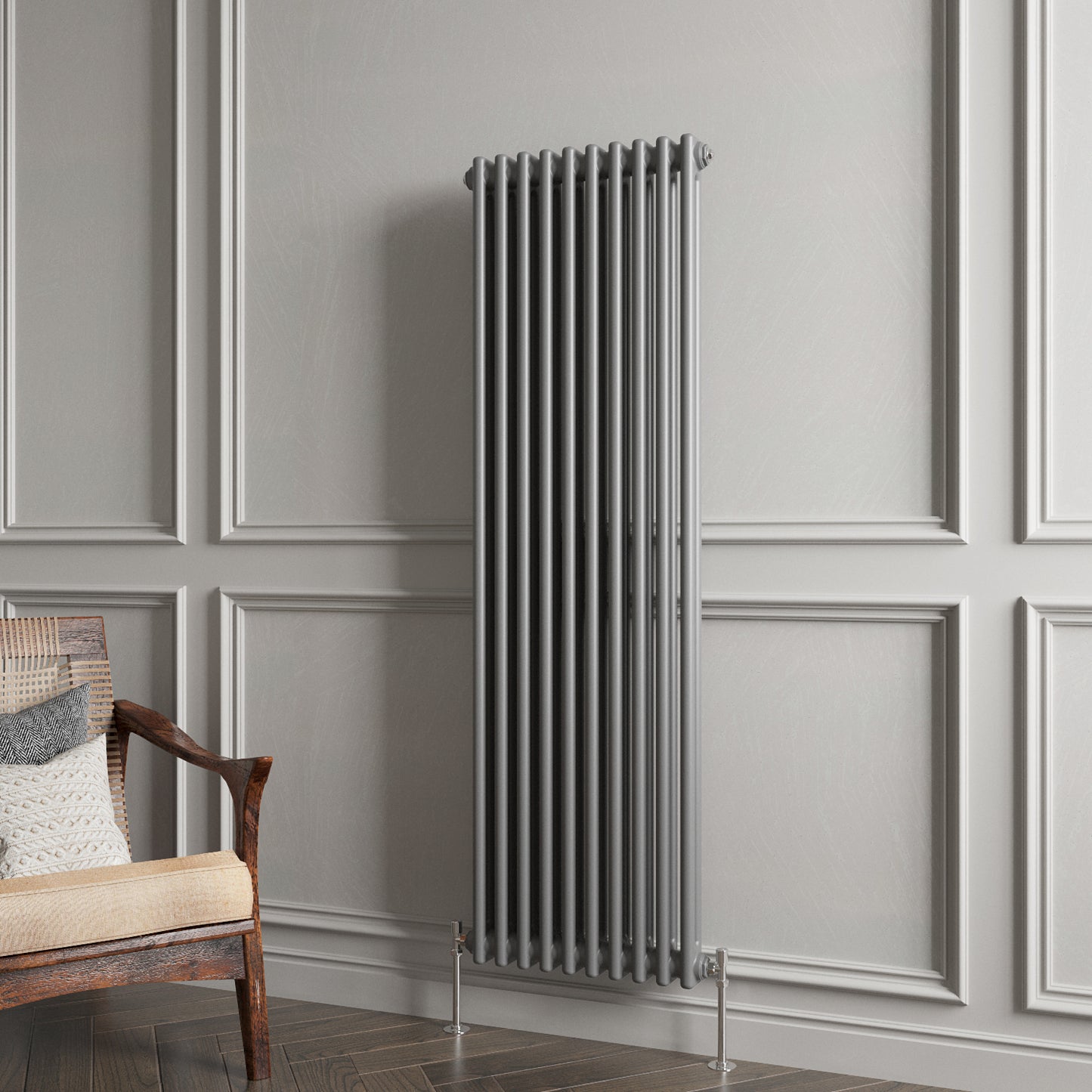 Aidal- Traditional Vertical 1500x470mm 2 Columns Anthracite Cast Iron Radiator