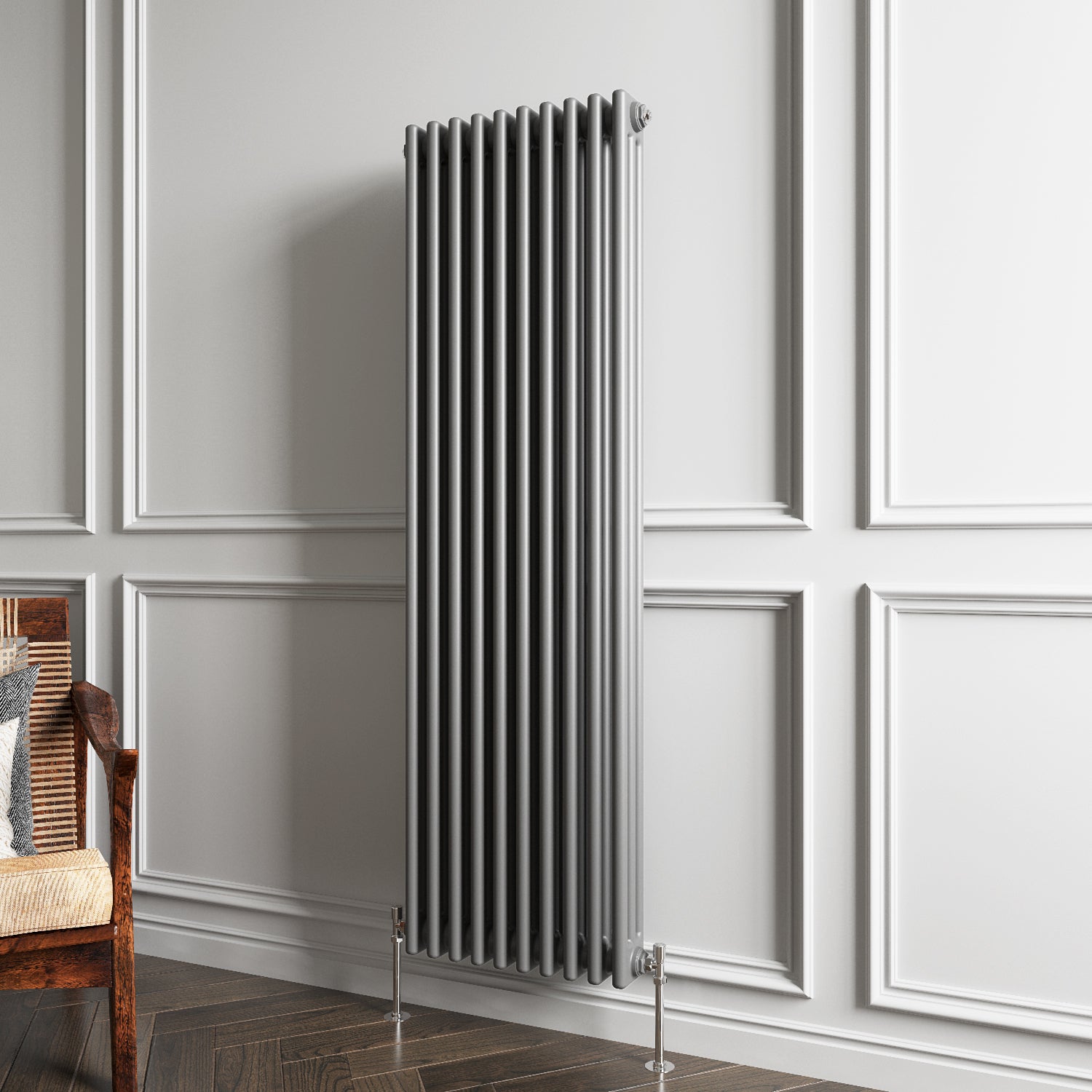 Aidal- Traditional Vertical 1500x470mm 3 Columns Anthracite Cast Iron Radiator