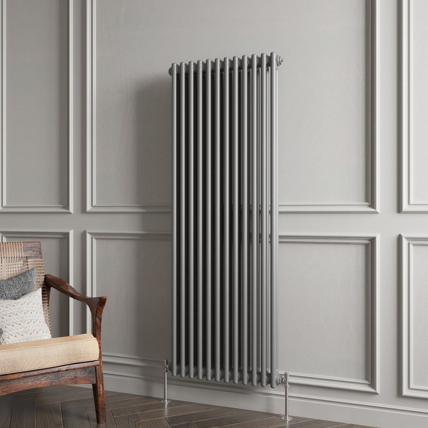 Aidal- Traditional Vertical 1500x560mm 2 Columns Anthracite Cast Iron Radiator