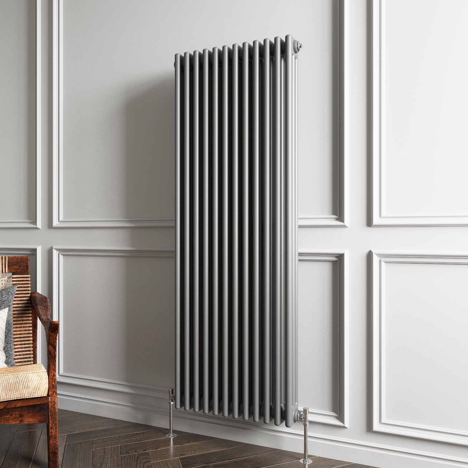 Aidal- Traditional Vertical 1500x560mm 3 Columns Anthracite Cast Iron Radiator