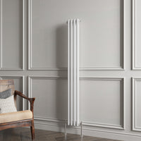 Aidal- Traditional Vertical 1500x200mm 2 Columns White Cast Iron Radiator