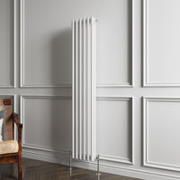 Aidal- Traditional Vertical 1500x290mm 3 Columns White Cast Iron Radiator