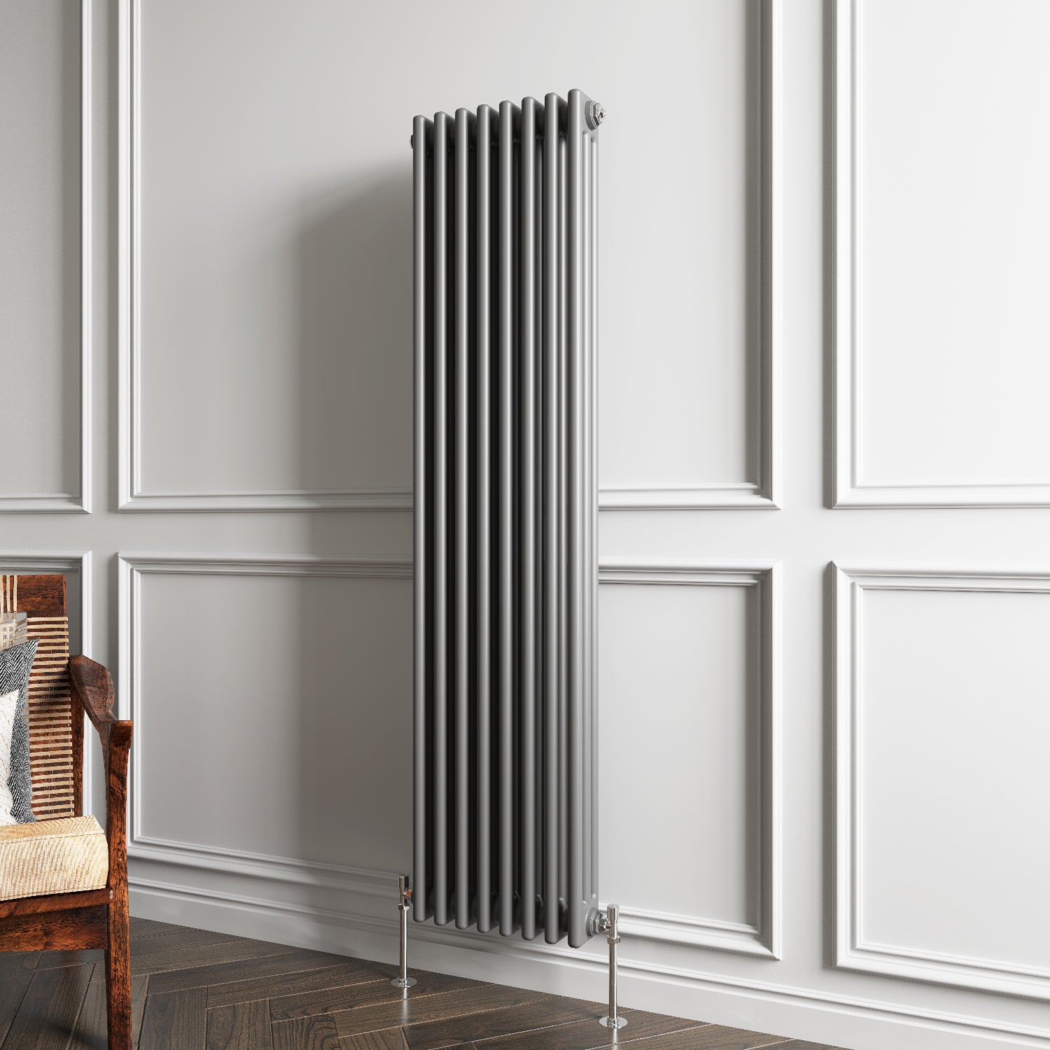 Aidal- Traditional Vertical 1500x380mm 3 Columns Anthracite Cast Iron Radiator