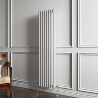 Aidal- Traditional Vertical 1500x380mm 3 Columns White Cast Iron Radiator