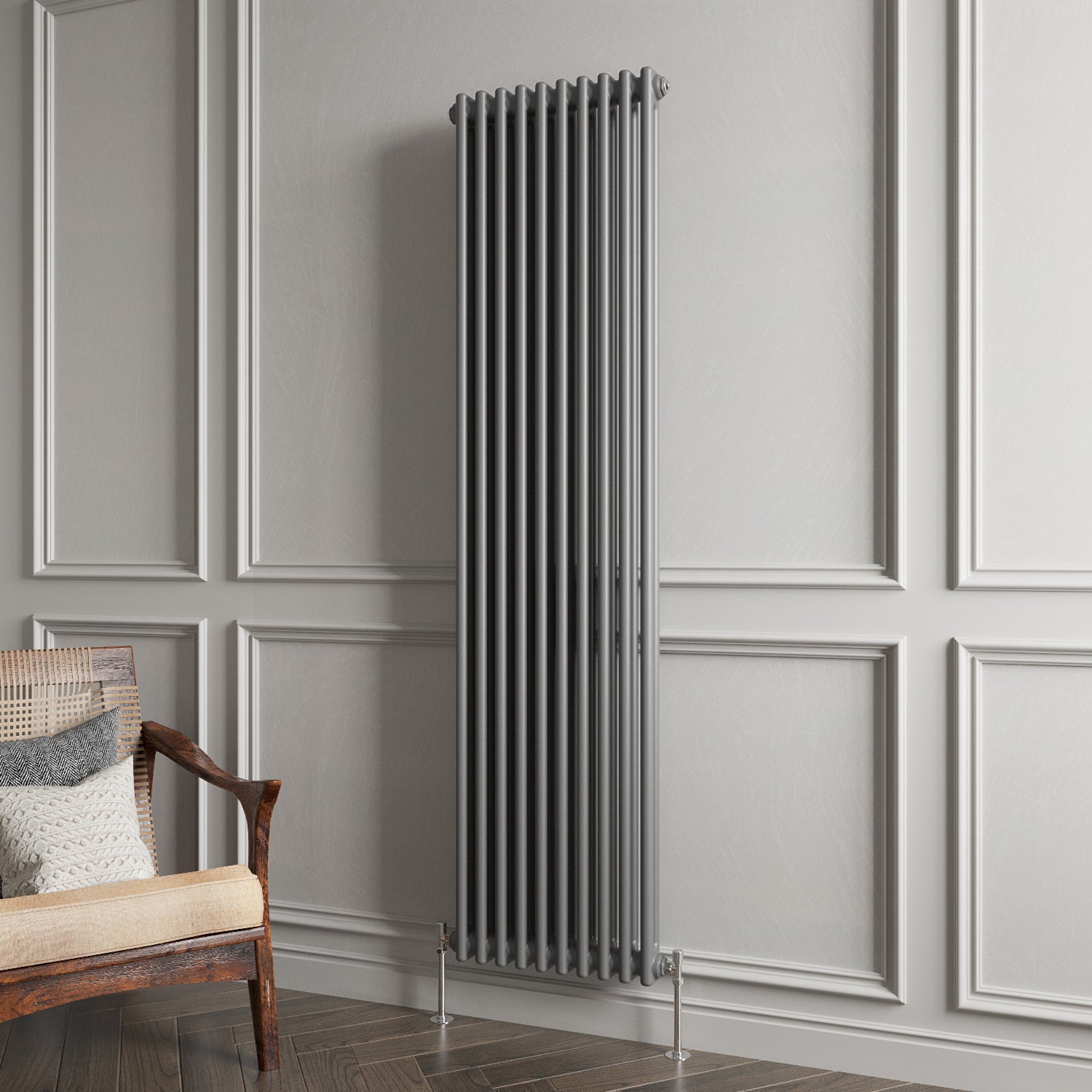 Aidal- Traditional Vertical 1800x470mm 2 Columns Anthracite Cast Iron Radiator