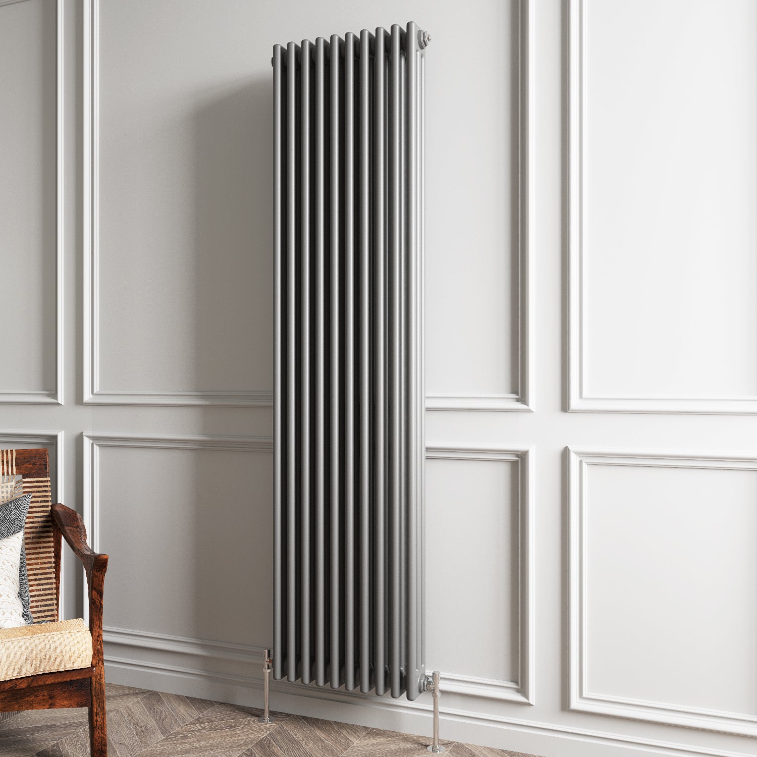 Aidal- Traditional Vertical 1800x470mm 3 Columns Anthracite Cast Iron Radiator