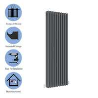Aidal- Traditional Vertical 1800x470mm 3 Columns Anthracite Cast Iron Radiator