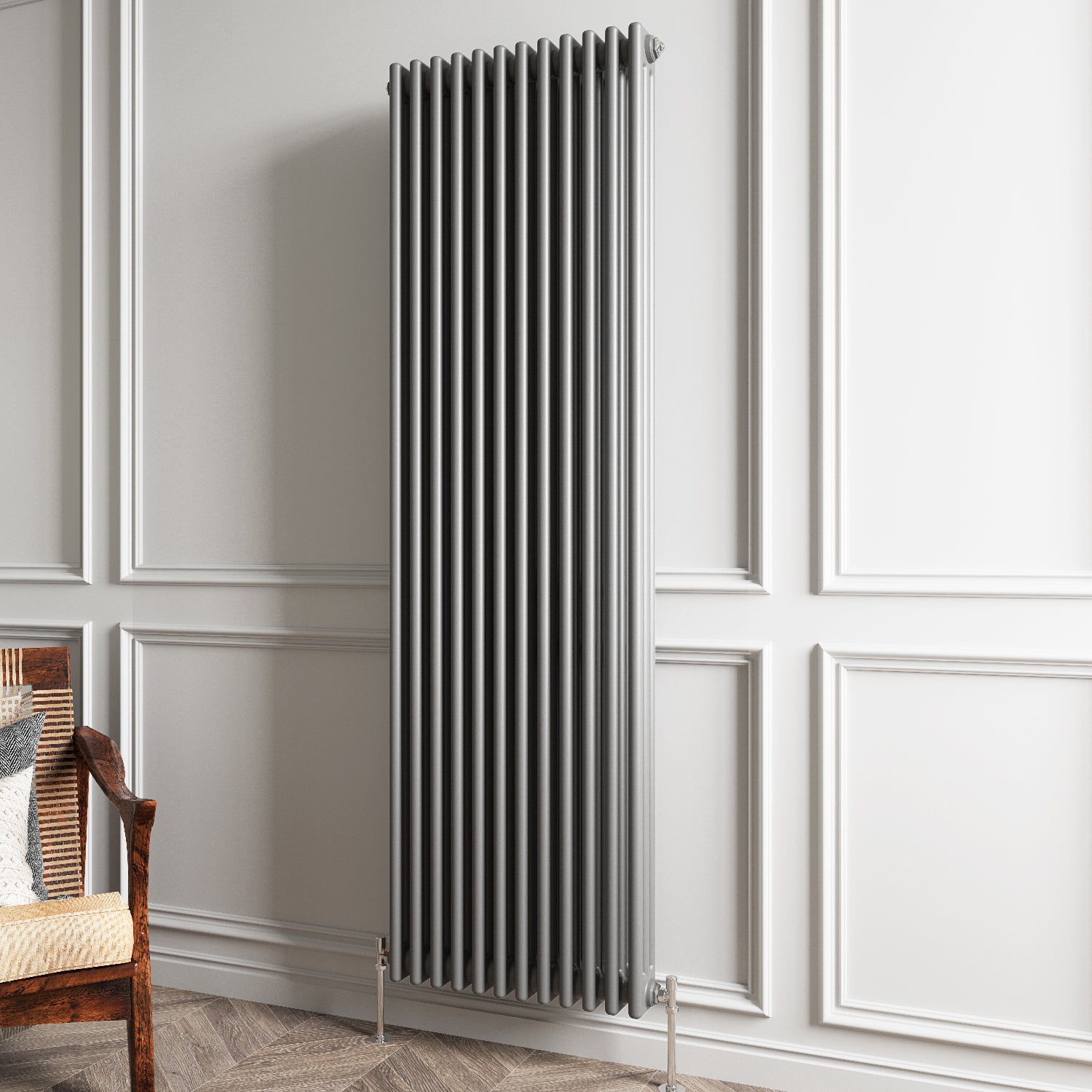 Aidal- Traditional Vertical 1800x560mm 3 Columns Anthracite Cast Iron Radiator