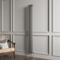 Aidal- Traditional Vertical 1800x200mm 2 Columns Anthracite Cast Iron Radiator